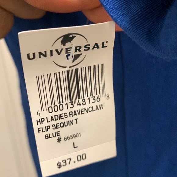 Harry Potter RAVENCLAW Women's Glitter Blue T-Shirt - Picture 3 of 11